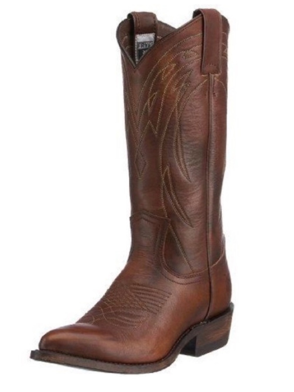 Vtg FRYE Billy Pull-On Deco Stitch Leather Western Cowboy Boots Women 7.5B Brown - Picture 13 of 15